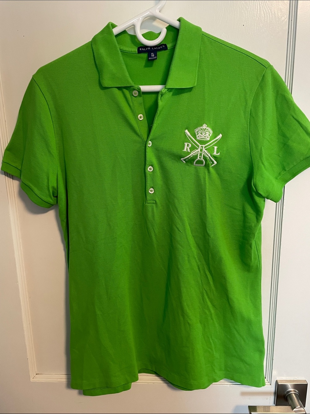 Ralph Lauren Crossed Mallets Crest Polo Shirt in Lime Green